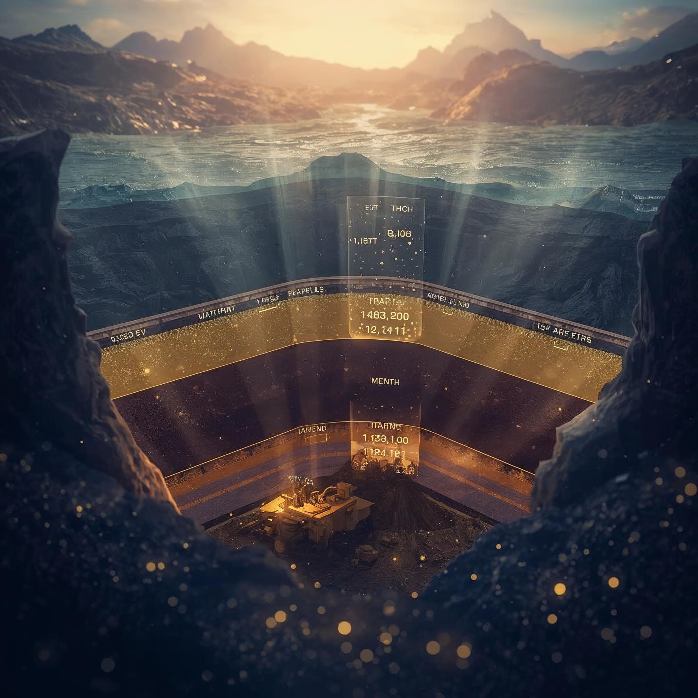 Conceptual open-pit mineral landscape